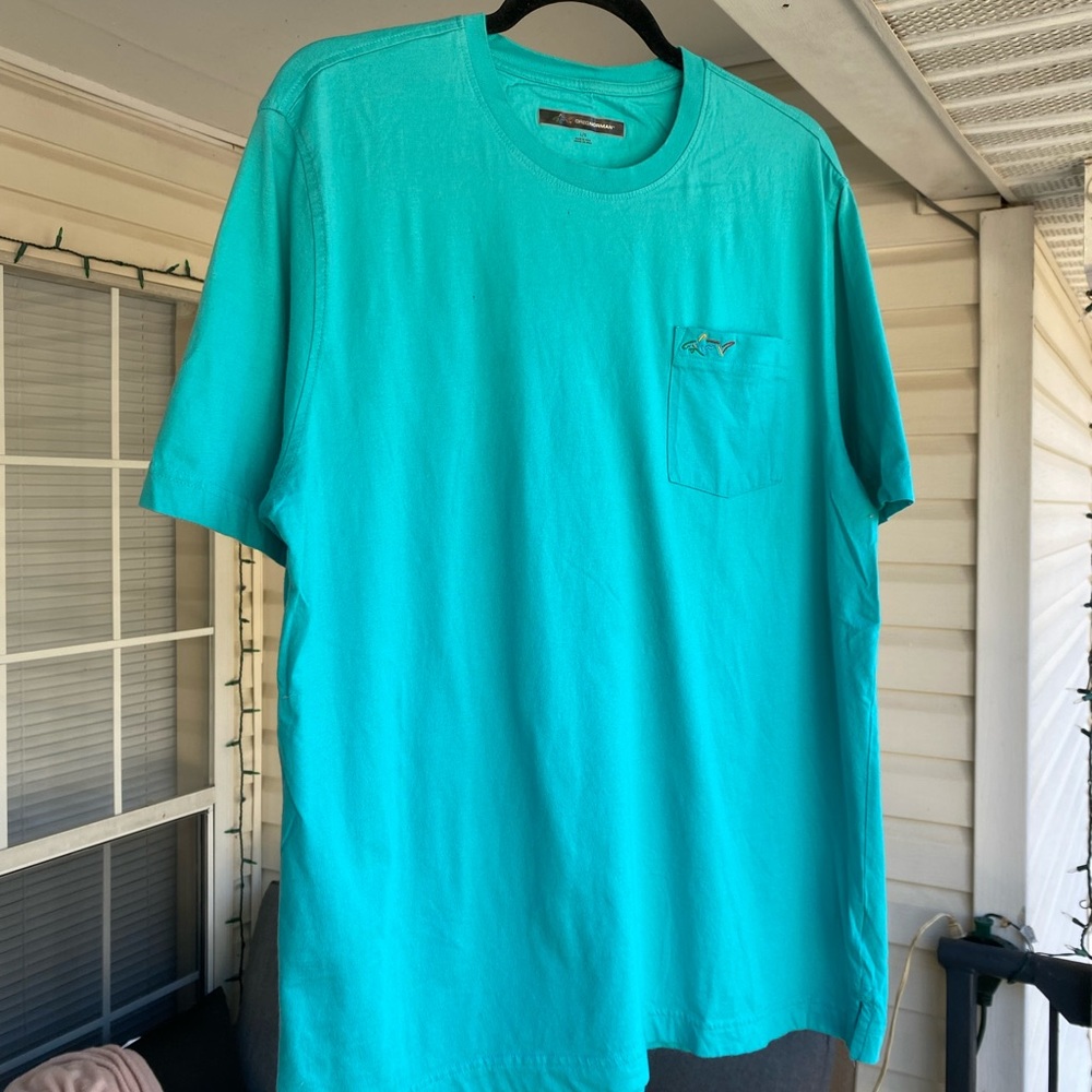 Blue Greg Norman shark pocket T-shirt